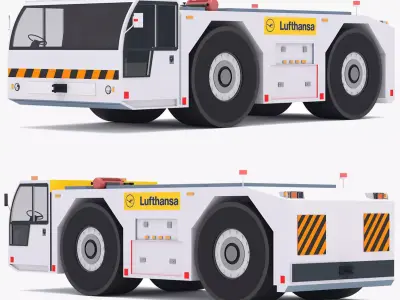 Lufthansa Towing Tractor Low-poly 3D model
