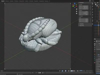 Stylized scarab on a stone 3D model