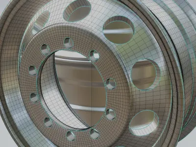 car wheel set Low-poly 3D model Low-poly 3D model