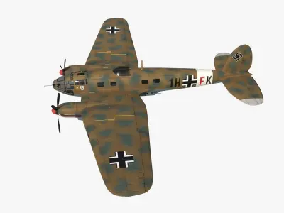 Heinkel He 111 1H-FK Low-poly 3D model
