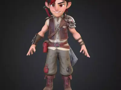 Roving Swordsman Low-poly 3D model