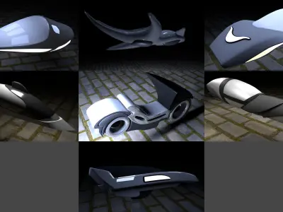 SciFi Vehicles Low-poly 3D model