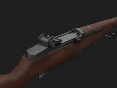 M1 Garand With Complete Internals - Game Ready Low-poly 3D model