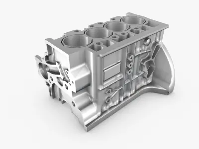 Generic 4-Cylinder Engine Block 3D model