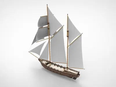 Ship sailing war 3D model