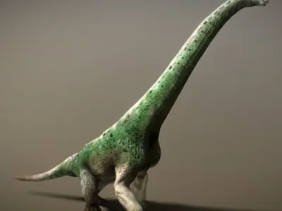 Giraffatitan The Towering Giant of the Jurassic Skies Low-poly 3D model