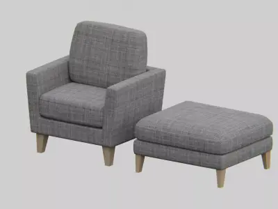 Furniture Set-01 Low-poly 3D model