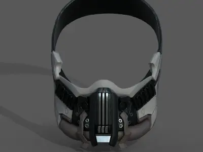 Gas mask helmet 3d model military combat fantasy  Low-poly 3D model