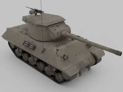 M36 Jackson Tank Destroyer Low-poly 3D model