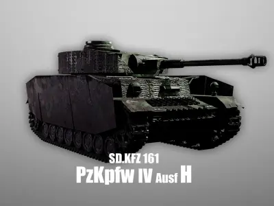  Panzer 4 - PzKpfw IV - Ausf H - Camouflage Livery Low-poly 3D model