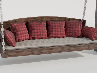 Garden Swing 3D model 10