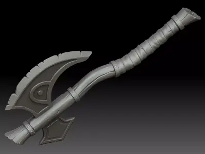 Stylized battle axe 3D model