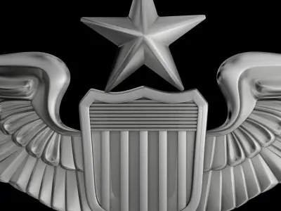 Senior Pilot USAF Wings Badge 3D model