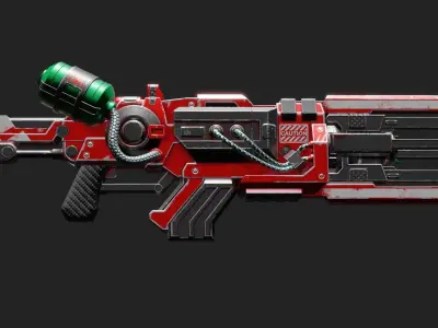 Sci Fi Rifle Low-poly 3D model