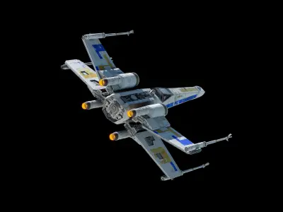 X-WING star wars x - fighter flying in sky 3D model