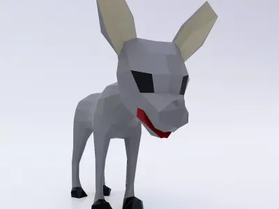 Street dog toon 3d model  Low-poly 3D model