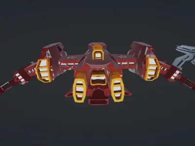 Ship Space Sci-Fi Free low-poly 3D model