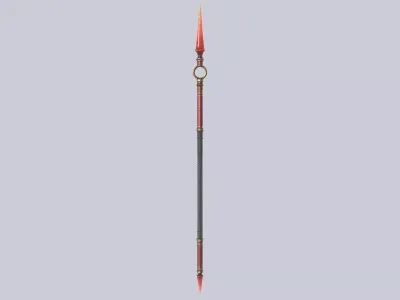 Fire spear Low-poly 3D model purchase