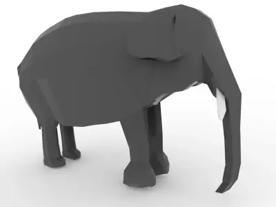 low poly elephant Free low-poly 3D model
