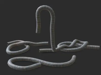 Plastic Rope Flexible Duct Low-poly 3D model