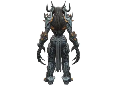 scifi feral monstrum cyborg warrior with bone armor and claws... 3D model