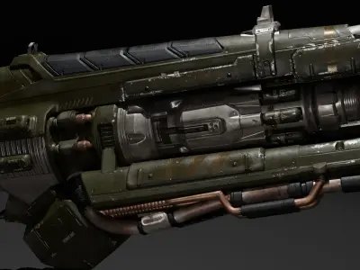 Sci-fi gun Low-poly 3D model