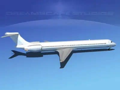 Douglas MD-80 Unmarked 1 3D model