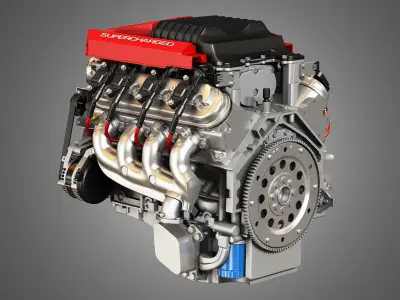 LSA Engine - V8 Supercharged Engine 3D model