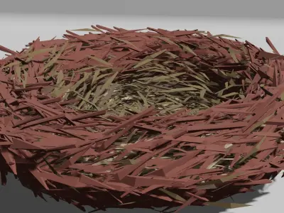 Bird Nest  Low-poly 3D model