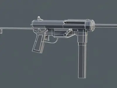 Grease Gun M3 - Low Poly Low-poly 3D model
