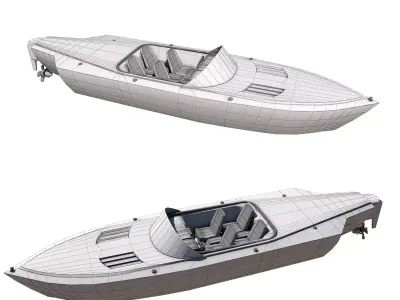 MotorBoat Low-poly 3D model
