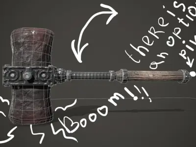 stone hammer Free low-poly 3D model