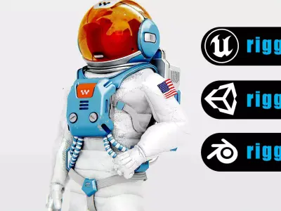 MARS ASTRONAUT-C Rigged for Unreal Engine - Unity - MIXAMO  3D model