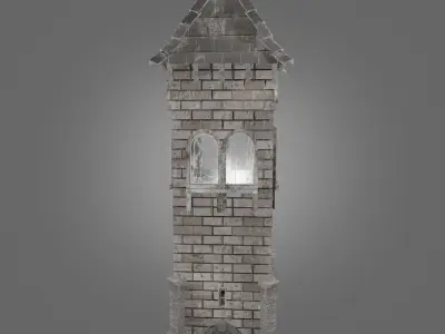 Medieval tower game ready Low-poly 3D model