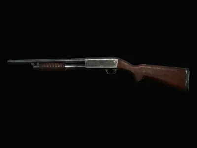 Ithaca 37 Shotgun M37 PBR MODEL UNITY UNREAL ENGINE Low-poly 3D model