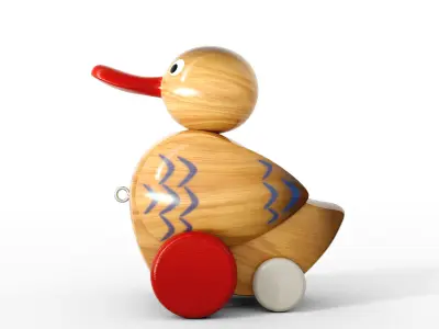 Vintage Wooden Duck Toy 3D model