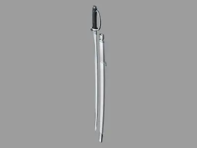 Futuristic Sword Saber With Scabbard Low-poly 3D model