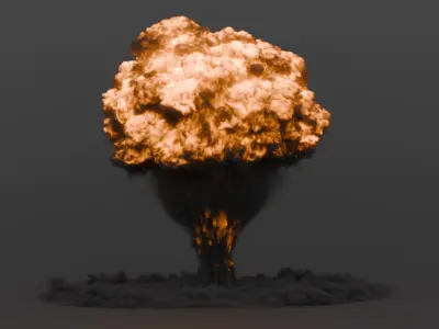 Radiation Burst Fire Cloud VDB For Blender 3D model