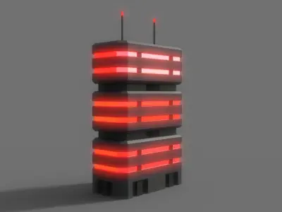 PBR Sci-Fi Building A34 Low-poly 3D model