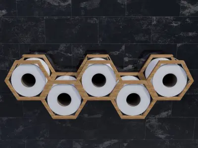 Toilet Paper Shelf - Modern Design 3D Model Free 3D model