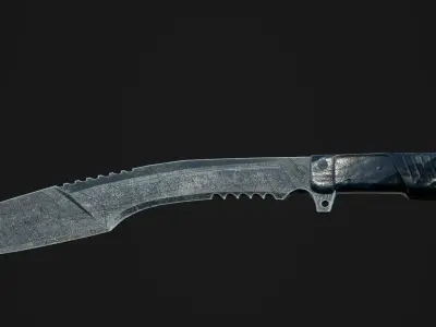Kukri knife high-poly and Low-poly 3D model
