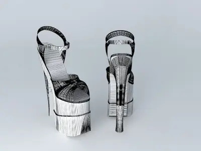 &quot;PLEASER&quot;... Flamingo... Stiletto Platform Heel&#39;s Free 3D model