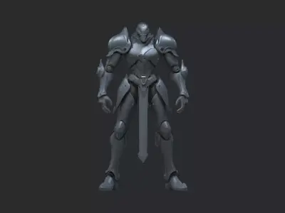 Futuristic Armored Knight 3D model
