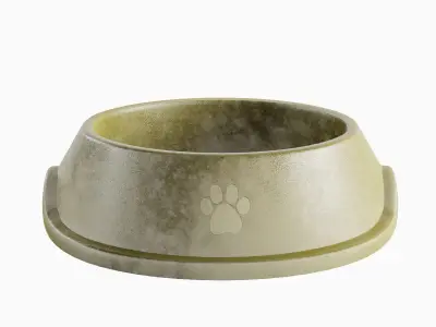 Used Metal Dog Bowl 05 3D model