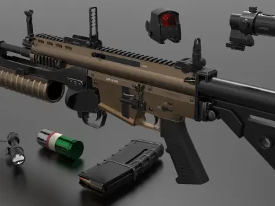 MK2 Grenade Launcher Fps - Tps Low-poly 3D model