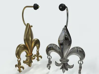 fleur de lis earring 3D model