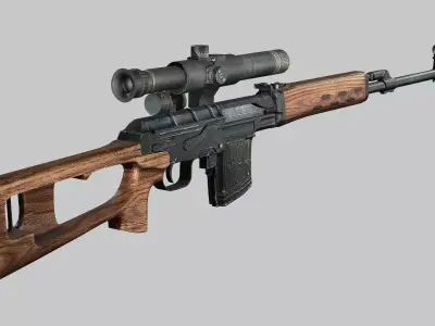 Sniper Denel 10NTW-20 Low-Poly 3D Model Low-poly 3D model