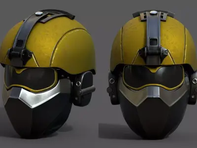 Helmet scifi military combat soldier fantasy cyborg  Low-poly 3D model