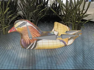 floating duck Low-poly 3D model