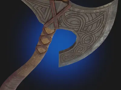Axe Low-Poly Game Ready viking Free low-poly 3D model